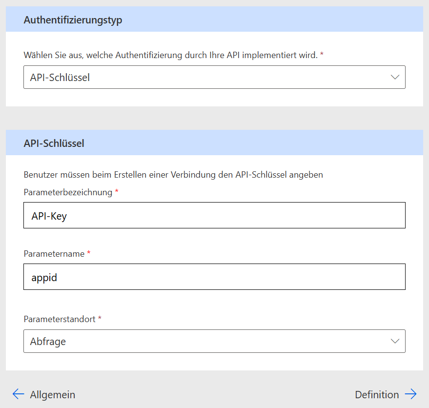 Connector Sicherheit: API-Schlüssel in Query