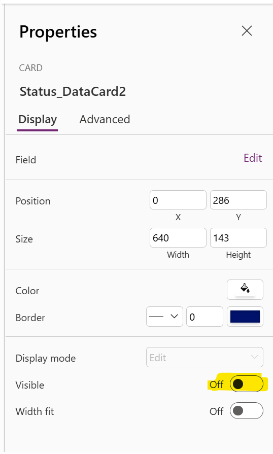 Felder unsichtbar machen